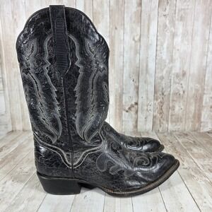 J B Dillon Mens Black Genuine Goat Leather Cowboy Boots‎ JBM2000 USA 10.5 EE